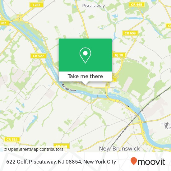 Mapa de 622 Golf, Piscataway, NJ 08854