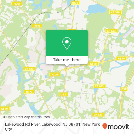 Mapa de Lakewood Rd River, Lakewood, NJ 08701