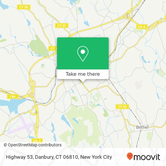 Mapa de Highway 53, Danbury, CT 06810