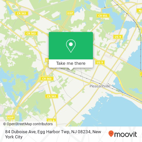 Mapa de 84 Duboise Ave, Egg Harbor Twp, NJ 08234