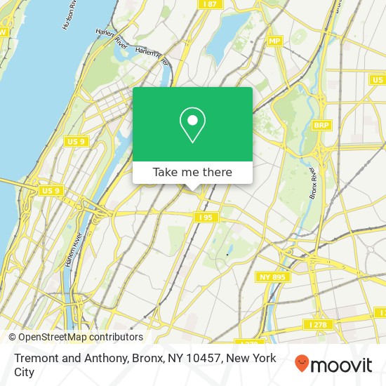 Mapa de Tremont and Anthony, Bronx, NY 10457