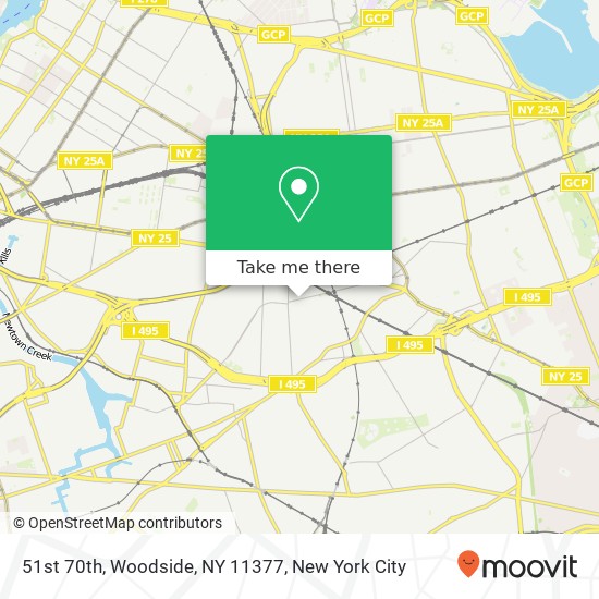 Mapa de 51st 70th, Woodside, NY 11377