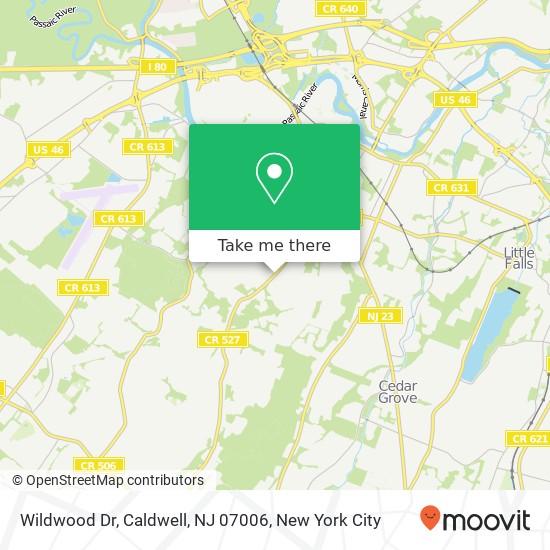 Wildwood Dr, Caldwell, NJ 07006 map