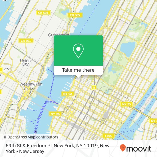Mapa de 59th St & Freedom Pl, New York, NY 10019