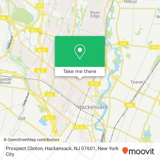 Mapa de Prospect Clinton, Hackensack, NJ 07601