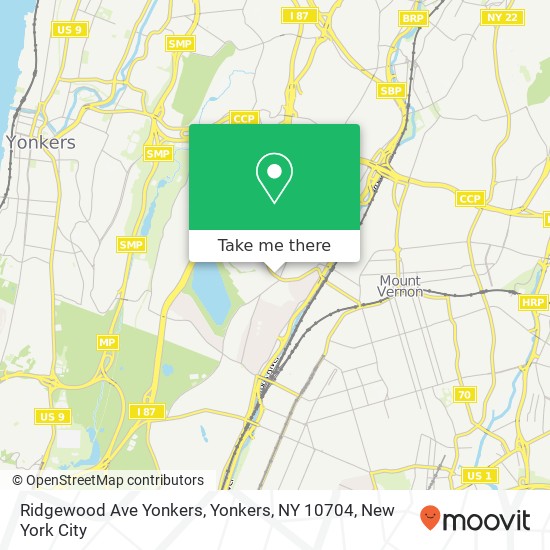 Mapa de Ridgewood Ave Yonkers, Yonkers, NY 10704