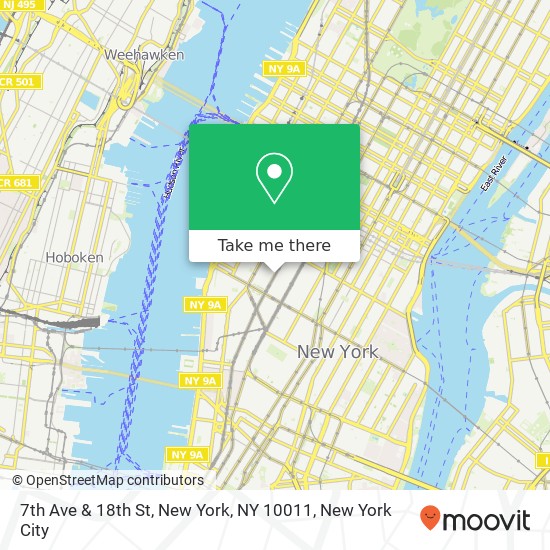 7th Ave & 18th St, New York, NY 10011 map