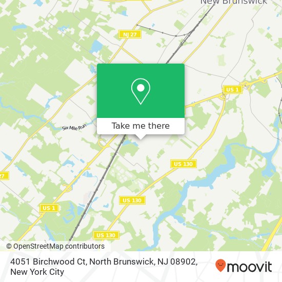 Mapa de 4051 Birchwood Ct, North Brunswick, NJ 08902