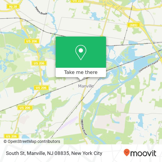 Mapa de South St, Manville, NJ 08835