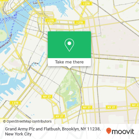 Mapa de Grand Army Plz and Flatbush, Brooklyn, NY 11238