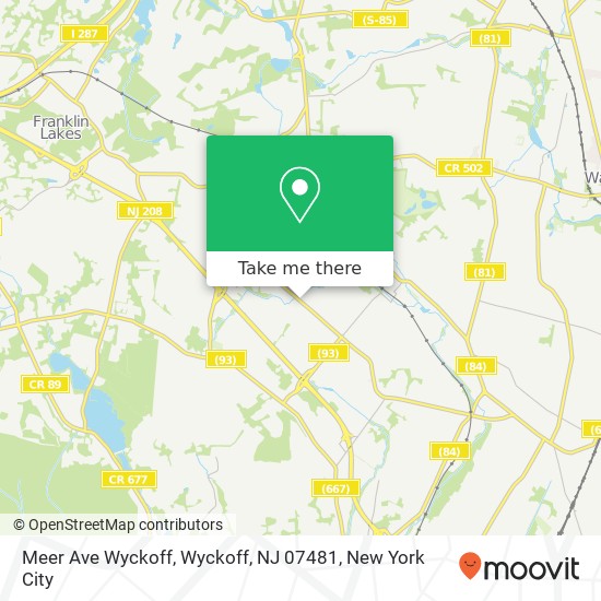 Meer Ave Wyckoff, Wyckoff, NJ 07481 map