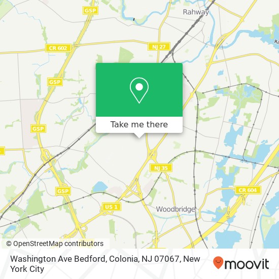 Washington Ave Bedford, Colonia, NJ 07067 map