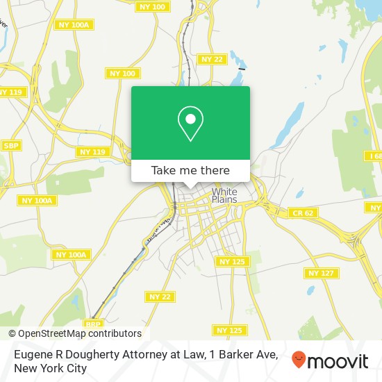 Mapa de Eugene R Dougherty Attorney at Law, 1 Barker Ave