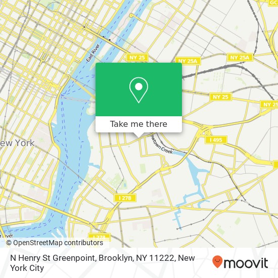 Mapa de N Henry St Greenpoint, Brooklyn, NY 11222