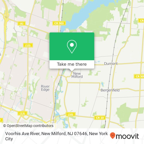 Mapa de Voorhis Ave River, New Milford, NJ 07646