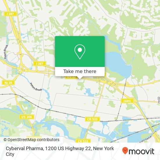 Mapa de Cyberval Pharma, 1200 US Highway 22