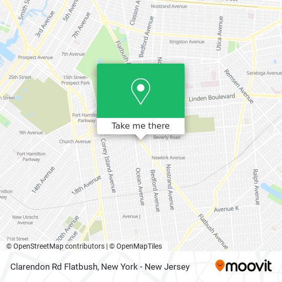 Clarendon Rd Flatbush map