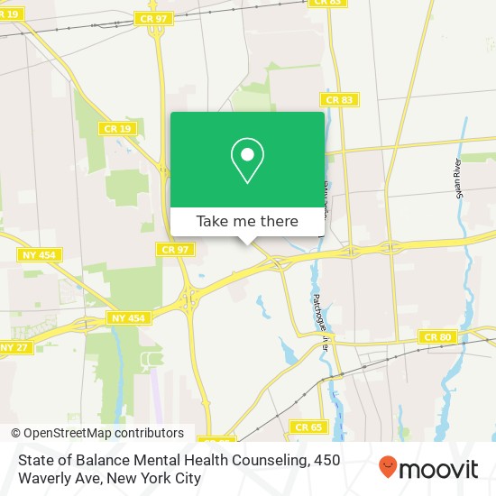 Mapa de State of Balance Mental Health Counseling, 450 Waverly Ave