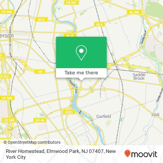 Mapa de River Homestead, Elmwood Park, NJ 07407