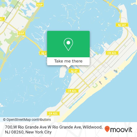 Mapa de 700,W Rio Grande Ave W Rio Grande Ave, Wildwood, NJ 08260