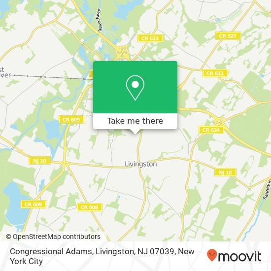 Mapa de Congressional Adams, Livingston, NJ 07039