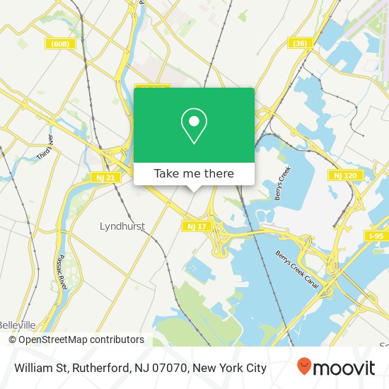 William St, Rutherford, NJ 07070 map