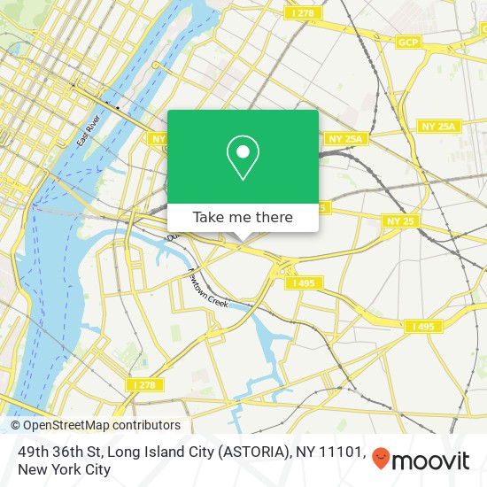 Mapa de 49th 36th St, Long Island City (ASTORIA), NY 11101
