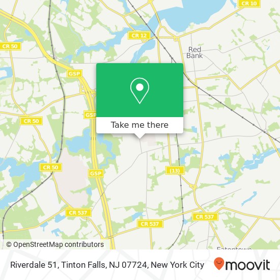 Mapa de Riverdale 51, Tinton Falls, NJ 07724