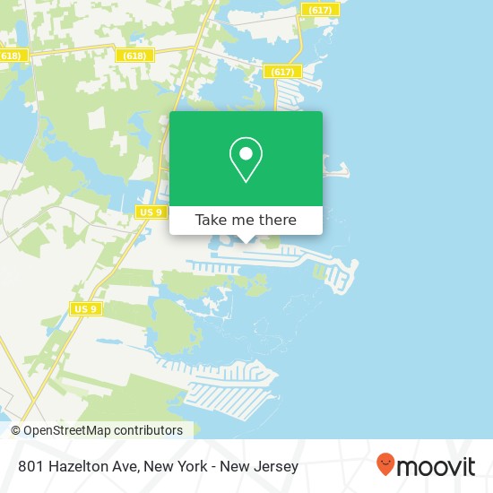 Mapa de 801 Hazelton Ave, Lanoka Harbor, NJ 08734