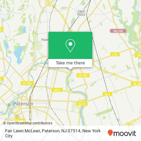 Mapa de Fair Lawn McLean, Paterson, NJ 07514