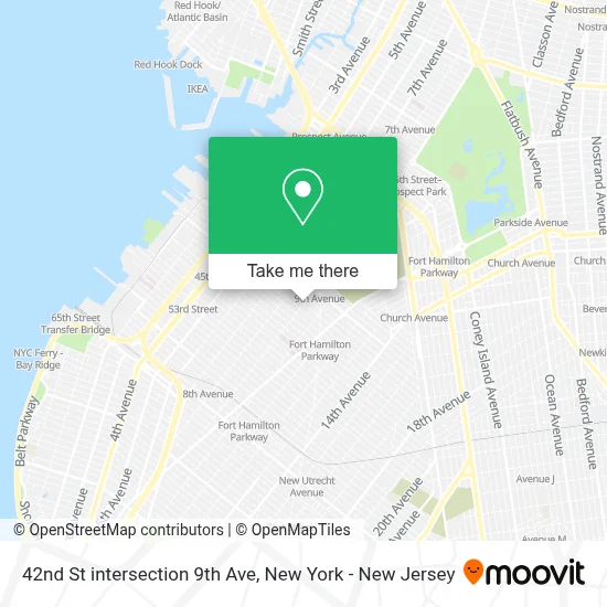 42nd St intersection 9th Ave map