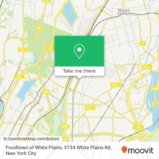 Foodtown of White Plains, 3734 White Plains Rd map