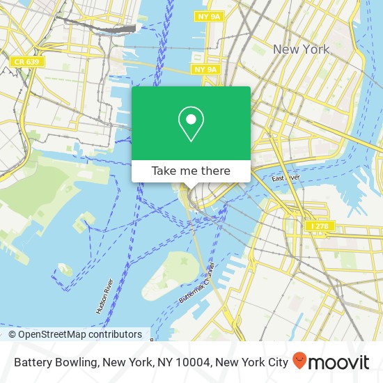 Battery Bowling, New York, NY 10004 map