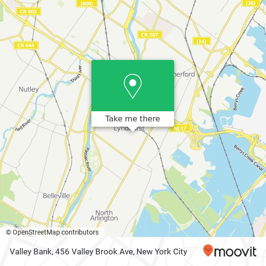 Mapa de Valley Bank, 456 Valley Brook Ave