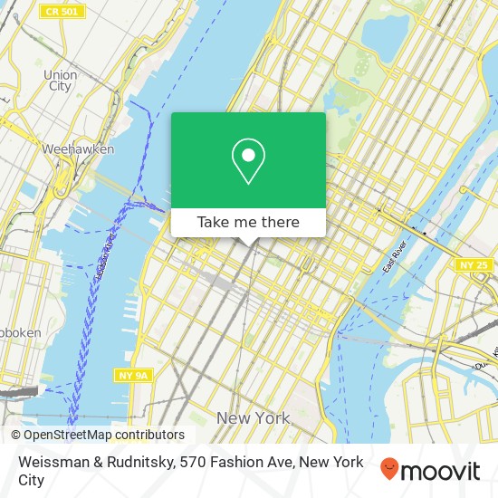 Mapa de Weissman & Rudnitsky, 570 Fashion Ave