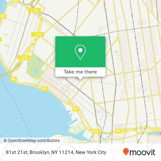 Mapa de 81st 21st, Brooklyn, NY 11214