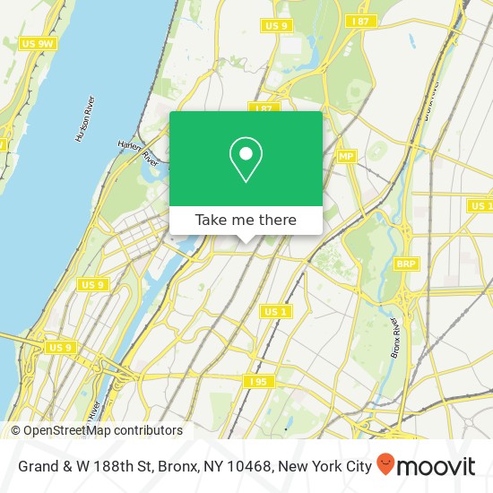 Mapa de Grand & W 188th St, Bronx, NY 10468