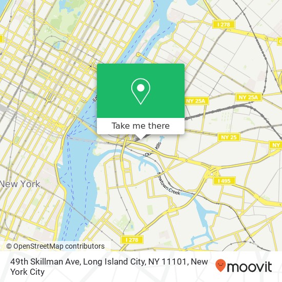 Mapa de 49th Skillman Ave, Long Island City, NY 11101