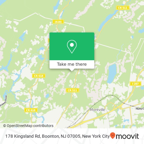 Mapa de 178 Kingsland Rd, Boonton, NJ 07005