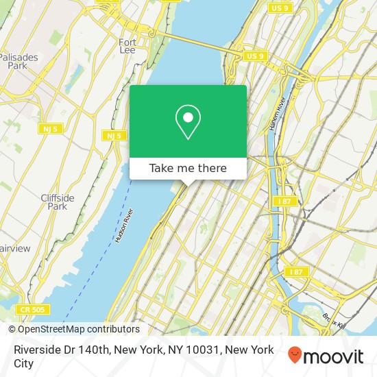 Mapa de Riverside Dr 140th, New York, NY 10031