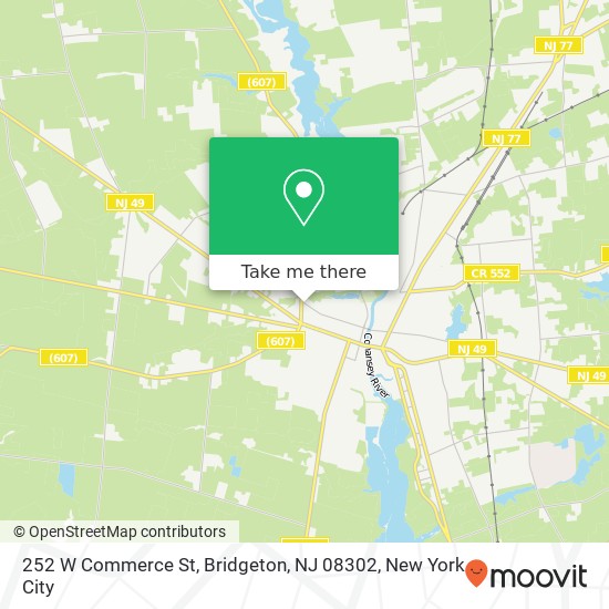 Mapa de 252 W Commerce St, Bridgeton, NJ 08302