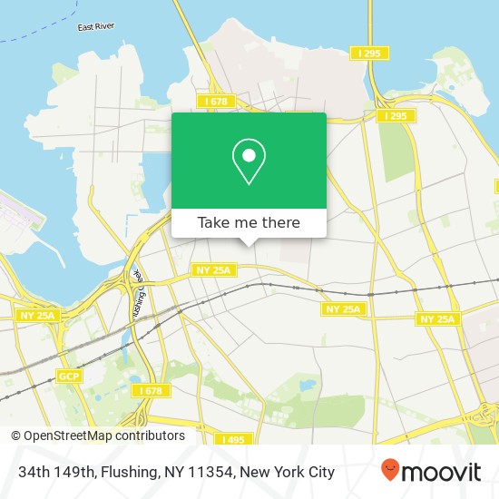 34th 149th, Flushing, NY 11354 map