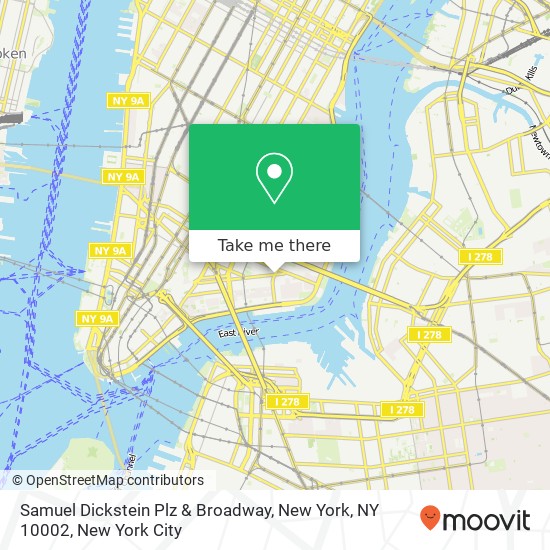 Mapa de Samuel Dickstein Plz & Broadway, New York, NY 10002