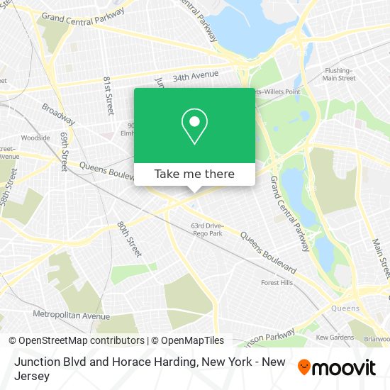 Junction Blvd and Horace Harding map