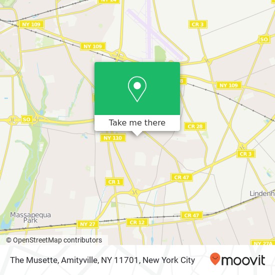 Mapa de The Musette, Amityville, NY 11701