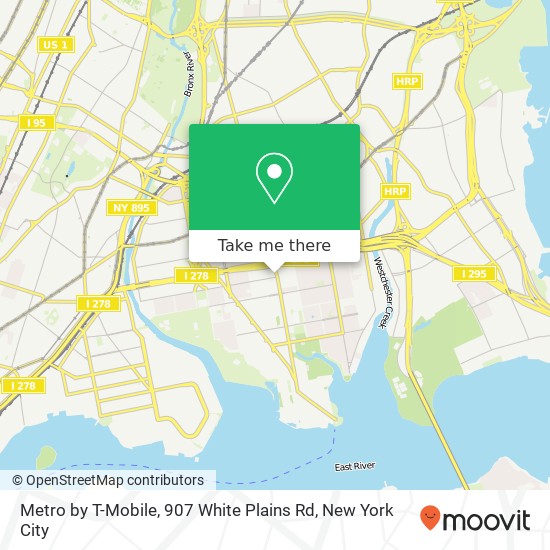 Mapa de Metro by T-Mobile, 907 White Plains Rd