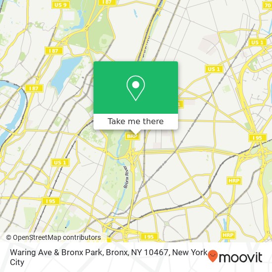 Waring Ave & Bronx Park, Bronx, NY 10467 map