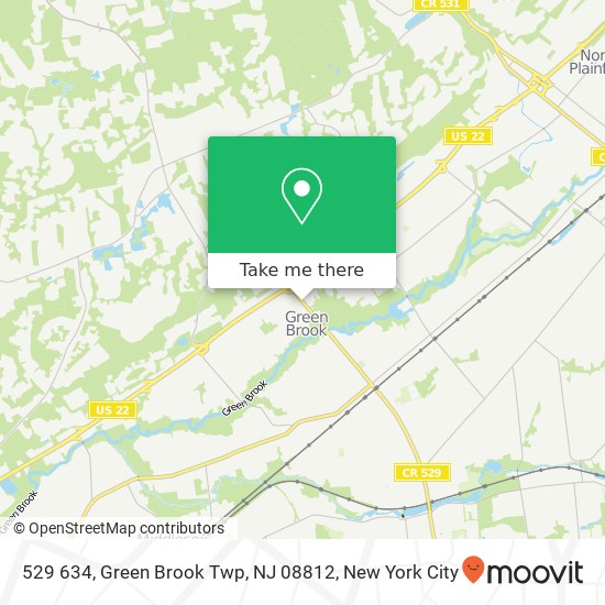 Mapa de 529 634, Green Brook Twp, NJ 08812