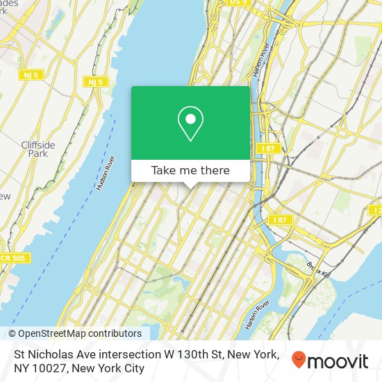 St Nicholas Ave intersection W 130th St, New York, NY 10027 map