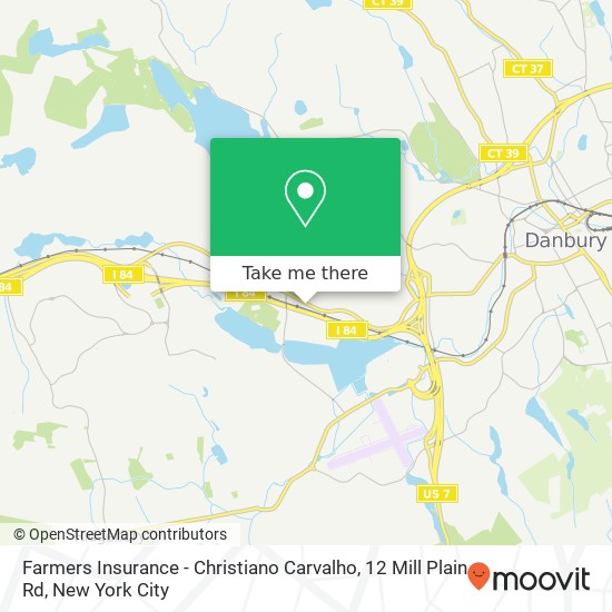 Mapa de Farmers Insurance - Christiano Carvalho, 12 Mill Plain Rd